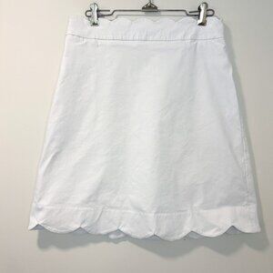 J.McLaughlin White Scallop Hem Skirt – Size 8